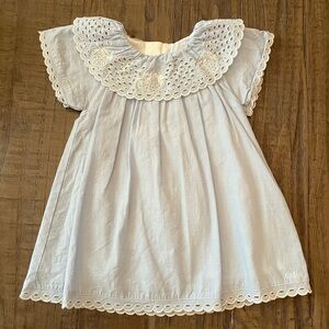 Baby Girls Designer Chloe Chambray Strawberry Eyelet Dress 6 Months